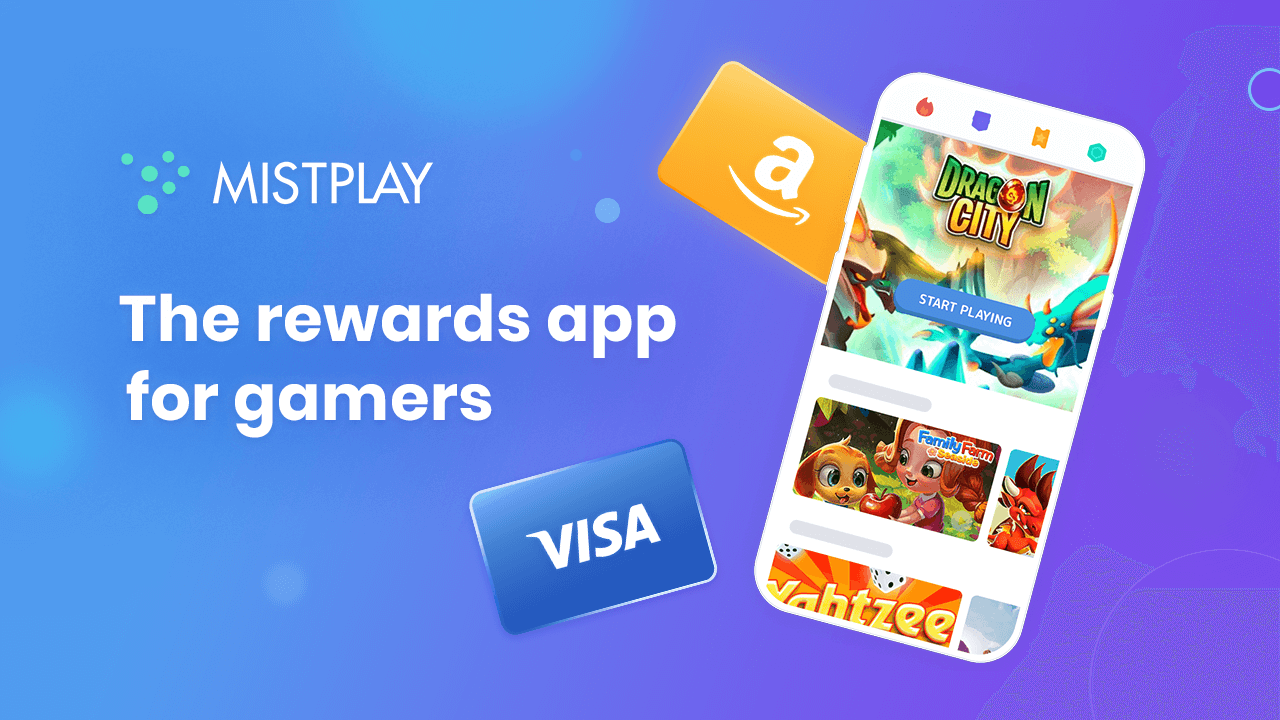 With Mistplay you can win Amazon gift cards and Visa prepaid cards 