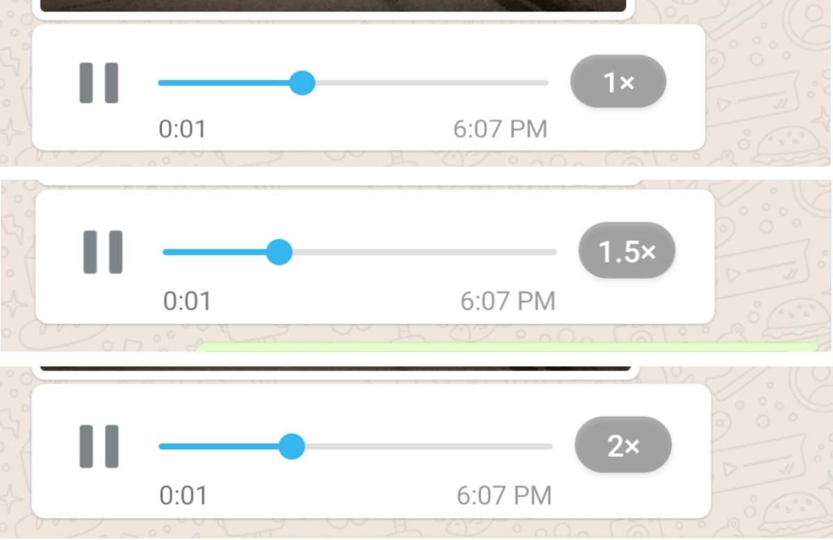 WhatsApp velocidad audios