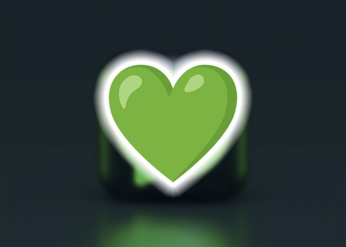 Emoji de corazón de color verde