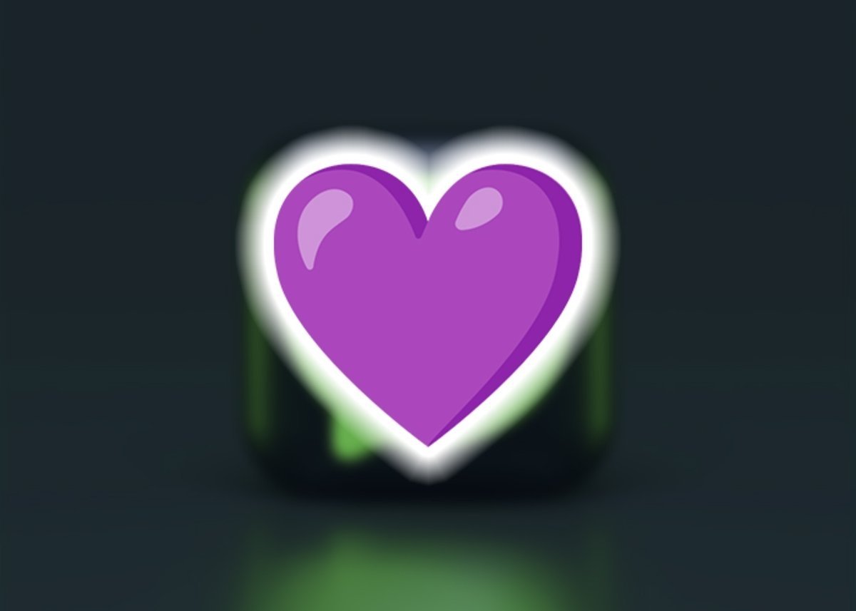 Emoji de corazón de color violeta