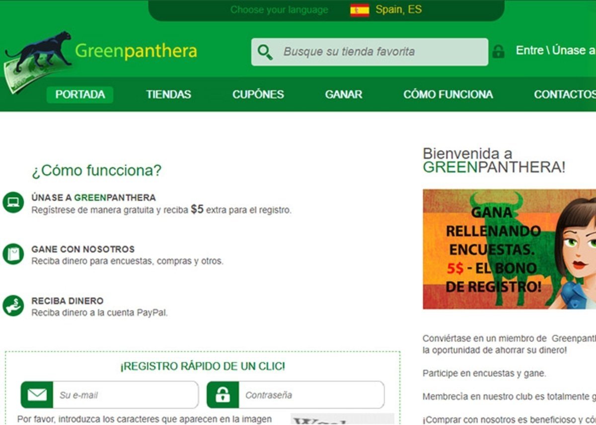 Greenpanthera: reciba dinero por encuestas realizadas