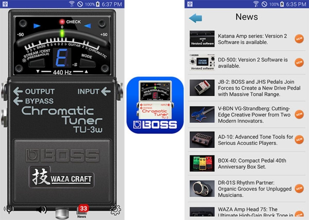 BOSS Tuner: one of the best apps with which to tune the guitar