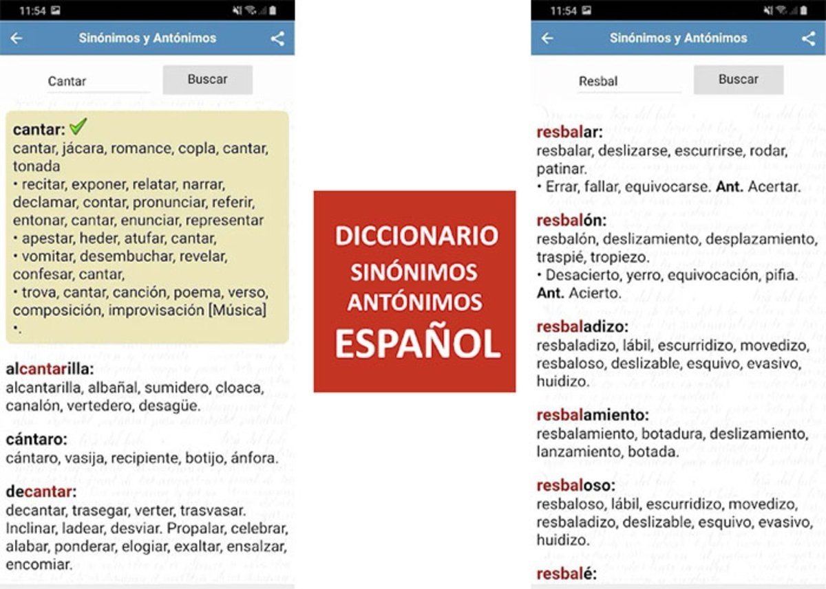 Diccionario Sinonimos y Antonimos: busca palabras similares u opuestas con esta app Android