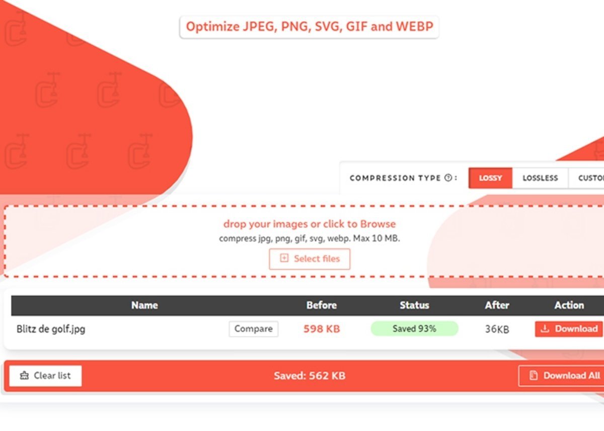 Compressor: optimiza JPEG, PNG, SVG, GIF y WEBP
