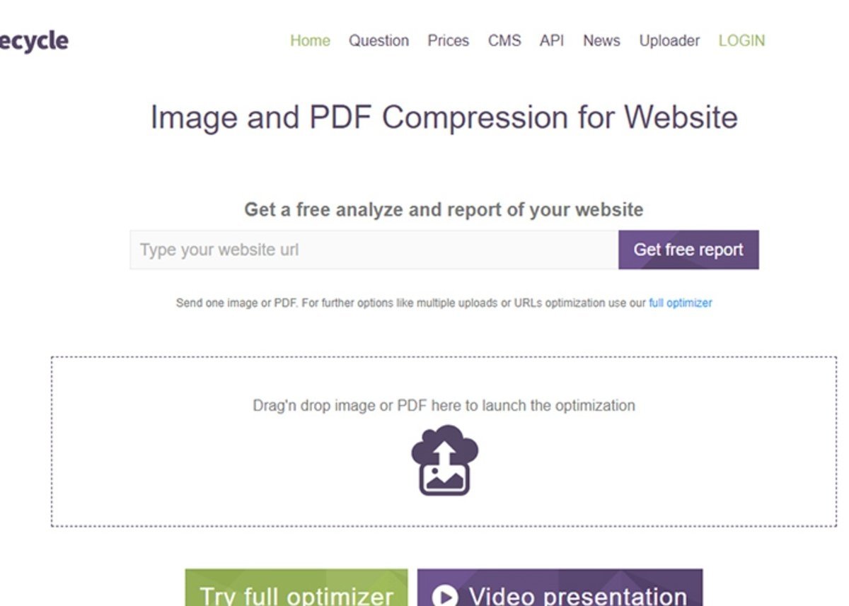ImageRecycle - Den beste siden for å redusere bildestørrelse og komprimere PDF-filer