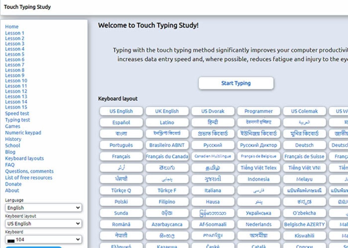 Touch Typing Practice Online: más de 10 lecciones para aprender mecanografía gratis